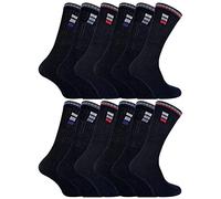Sock Snob 12 Pairs Mens Cotton Sport Socks in White & Black Breathable Cushioned Crew Socks