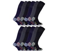 Sock Snob 12 Pairs Mens Knee High Ultimate Work Socks - 12-14 - Assorted