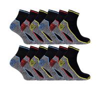 Sock Snob 12 Pairs Short Bamboo Work Socks For Men - 6-11 - Assorted