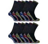Sock Snob 12 Pairs Unisex Soft Breathable Bamboo Work Socks - 12-14 - Assorted
