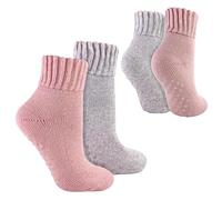 Sock Snob 2 Paires Merino Wool Slipper Bed Socks For Women Soft Warm Ankle Lounge Socks For Winter (4-8, Assorted)