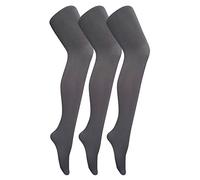 Sock Snob 3 Pair Multipack Womens Coloured Opaque 80 Denier Tights Plain Block Colour Tights (XL, Charcoal)