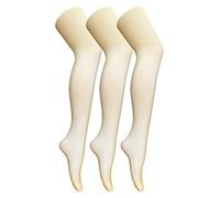 Sock Snob 3 Pair Multipack Womens Coloured Opaque 80 Denier Tights Plain Block Colour Tights (XL, Cream)