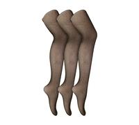 Sock Snob 3 Pairs Fishnet Ladies Tights | Footed Pretty Stocking Ideal for Dance Party - One Size - Black / Gold