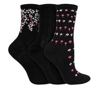 Sock Snob - 3 Pairs Ladies Floral Cotton Socks UK 4-8 | Breathable Soft Comfortable Everyday Socks | Pretty Flower Pattern (4-8, Assorted)
