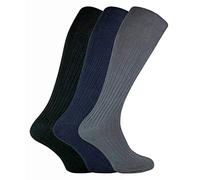 Sock Snob - 3 Pairs Mens Quality Long Knee High Length 100% Cotton Socks (6-11 UK, XLCS BNG)
