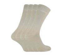 (4-8 UK, Natural) SOCK SNOB - 4 Pairs Bamboo Thin Super Soft Suit Socks for Men & Women