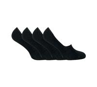 4 Pairs Bamboo Invisible Liner Socks with Non Slip Grips Sock Snob Black 4-8