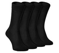 Sock Snob - 4 Pairs Bamboo Finely Knit Thin Super Soft Suit Socks for Men & Women (as8, numeric, numeric_4, numeric_8, regular, regular, Black)