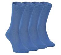 Sock Snob - 4 Pairs Bamboo Finely Knit Thin Super Soft Suit Socks for Men & Women (as8, numeric, numeric_7, numeric_11, regular, regular, Denim Blue)