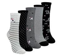 Sock Snob - 5 Pairs Ladies Dog Novelty Socks UK 4-8 | Cotton Rich Soft Comfortable Everyday Socks | Fun Cute Animal Design | Womens Gift Idea