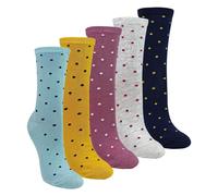 Sock Snob 5 Pairs Ladies Multi Spot Socks - Soft Cotton Rich Polka Dot Everyday Socks - 4-8 UK - Assorted