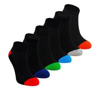 Sock Snob 6 Pack Boys Bamboo Trainer Socks | Kids Black Low Cut Heel & Toe Socks - 7-10 Years - Black