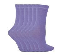 Sock Snob 6 Pack Kids Plain Solid Coloured Cotton Socks - 12-3 UK - Lilac