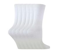 Sock Snob 6 Pack Kids Plain Solid Coloured Cotton Socks - 9-12 UK - White
