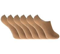 Sock Snob - 6 Pack Ladies Breathable Anti Sweat Odour Bamboo No Show Trainer Liner Ankle Socks with Heel Grip (4-7 uk, BNSTL Beige)