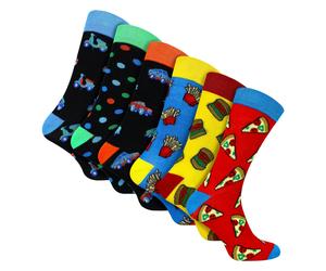 Sock Snob 6 Pack Mens Bamboo Design Socks - Soft Breathable Everyday Patterned Fit - 6-11 UK - Novelty