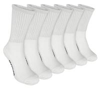 Sock Snob - 6 Pack Mens Calf Size Bamboo Organic Cotton Running Sport Socks (4-8, White)