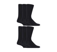 Sock Snob 6 Pack Mens Colourful Striped Patterned Dress Cotton Socks - SS Plain Black - 6-11 UK