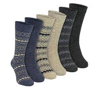 Sock Snob 6 Paires Mens Boot Socks Thick Alpaca Blend Argyle Patterned Outdoor Hiking Socks for Winter (6-11, Assorted)
