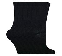Sock Snob - 6 Pairs Kids Boys Girls Unisex Mid Calf Solid Color Casual Cotton Dress Socks (9-12 UK, Black)