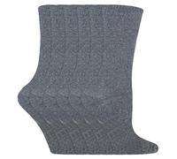 Sock Snob - 6 Pairs Kids Boys Girls Unisex Mid Calf Solid Color Casual Cotton Dress Socks (9-12 UK, Grey)