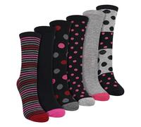 Sock Snob - 6 Pairs Ladies Breathable Bamboo Socks | Soft Patterned Polka Dot Stripe Socks for Women