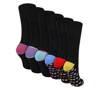 Sock Snob - 6 Pairs Ladies Non Elastic Bamboo Socks | Soft Top Diabetic Friendly Breathable Socks for Women (4-8, Heel & Toe)