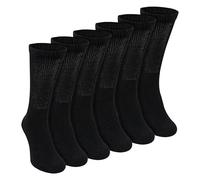 Sock Snob - 6 Pairs Mens Diabetic Loose Top Cotton Socks | Soft Non-Binding Breathable Socks (6-11, Black)