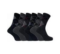 Sock Snob | 6 Pairs Mens Formal Patterned Striped Argyle Coloured Dress Cotton Socks (UK, Numeric, 6, 11, Regular, Regular, Dee2)