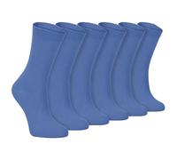 Sock Snob - 6 Pairs of Ladies Thin Plain Coloured Cotton Rich Ankle Socks 4-7 uk
