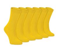 Sock Snob - 6 Pairs of Ladies Thin Plain Coloured Cotton Rich Ankle Socks 4-7 uk