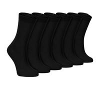 Sock Snob - 6 Pairs of Ladies Thin Plain Coloured Cotton Rich Ankle Socks 4-7 uk