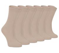 Sock Snob - 6 Pairs of Ladies Thin Plain Coloured Cotton Rich Ankle Socks (4-7 UK, PL30 Purple, PL30 Beige)