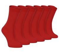 Sock Snob - 6 Pairs of Ladies Thin Plain Coloured Cotton Rich Ankle Socks (4-7 UK, PL30 Purple, PL30 Red)