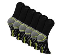 Sock Snob - 6 Pairs Work Grip Socks for Men | Non Slip Durable Safety Work Socks | Heavy Duty Cushioned Workwear | Comfortable Socks for Boots (6-11, Black)