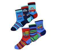 Sock Snob 6 Pack Baby Boys Cotton Cars Trucks Design Pattern Socks - 6-12 Months - Cars