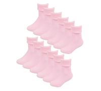 Sock Snob Baby Cotton Turn Over Top Socks | 6 Pair Pack Plain Funny Socks for Boy and Girl