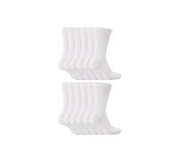 Sock Snob Boy's 12 Pair Plain School Soft Breathable Cotton Rich Socks in White | Size: 11-13 Years Sock Snob White 11-13 Years