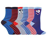 Sock Snob Boys 6 Pairs Assorted Novelty Fashion Ankle Socks | Colourful | Funky (3-7 Years, Funky Faces)
