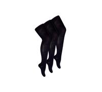 Sock Snob 3 Pack Girls Plain Soft Breathable Cotton School Tights (5 Sizes) - 9-10 Years - Black