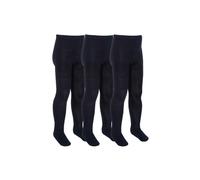 Sock Snob Girl's 3 Pack Soft Plain Bamboo School Tights in Navy | Size: 2-3 Years Sock Snob Navy 2-3 Years