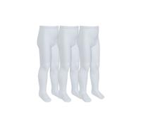 Sock Snob Girl's 3 Pack Soft Plain Bamboo School Tights in White | Size: 3-4 Years Sock Snob White 3-4 Years