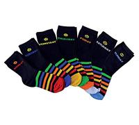 Sock Snob - Kids Novelty Days of the Week Socks | 7 Pairs | Styles for Boys & Girls | Black Socks Great for School (9-12, Blue)