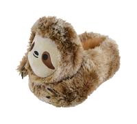 Sock Snob Kids Soft Plush Novelty 3D Brown Sloth Slippers - 11-12 UK - Brown