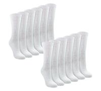Sock Snob Ladies 12 Pack 100% Cotton Soft Breathable Socks - 4-8 UK - White