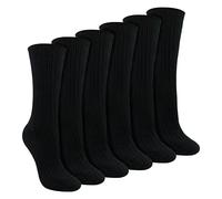 Sock Snob Ladies 6 Pack 100% Cotton Breathable Soft Socks - 4-8 UK - Black