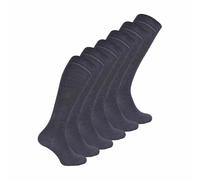 Sock Snob Ladies 6 Pairs Long Bamboo Socks | Knee High Plain & Patterned Design Socks - 4-7 UK - Grey
