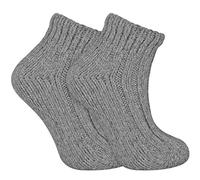 Sock Snob - Ladies Chunky Knit Winter Warm Ribbed Low Cut Wool Blend Ankle Boot Socks (4-8 uk, 05 Grey)