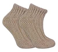Sock Snob - Ladies Chunky Knit Winter Warm Ribbed Low Cut Wool Blend Ankle Boot Socks (4-8 uk, 06 Oat)